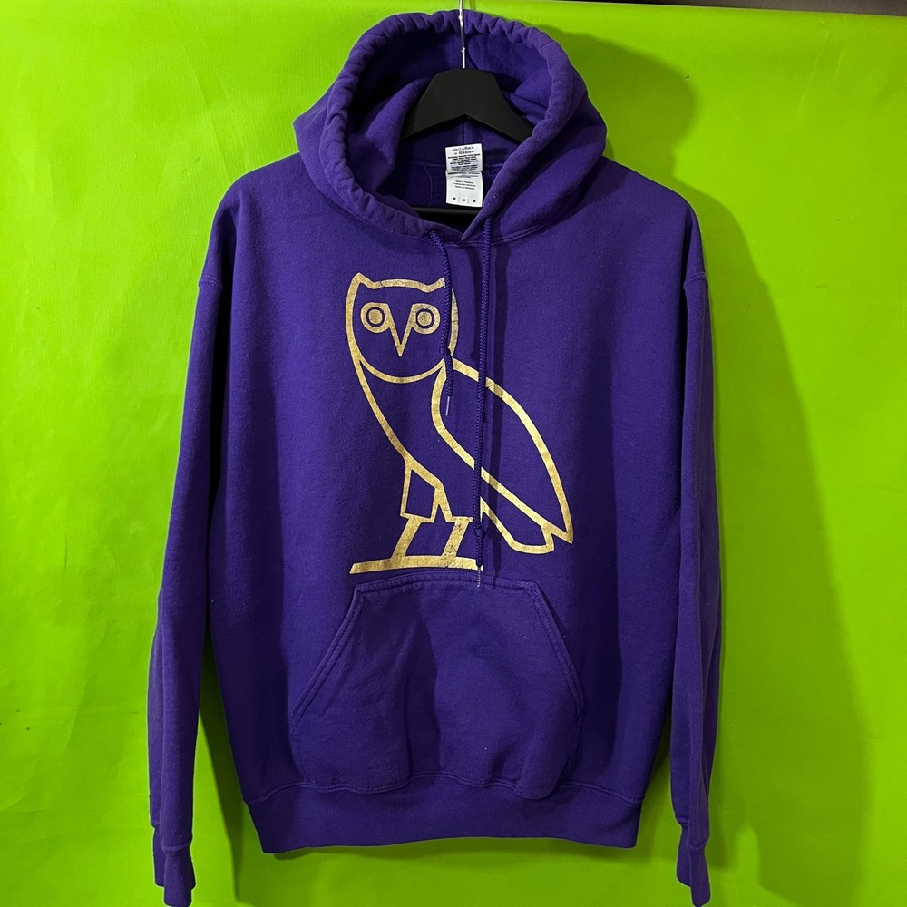 OVO Octobers Very Own Hoodie Purple Gold Owl Logo‎ Pullover Drake Music Medium